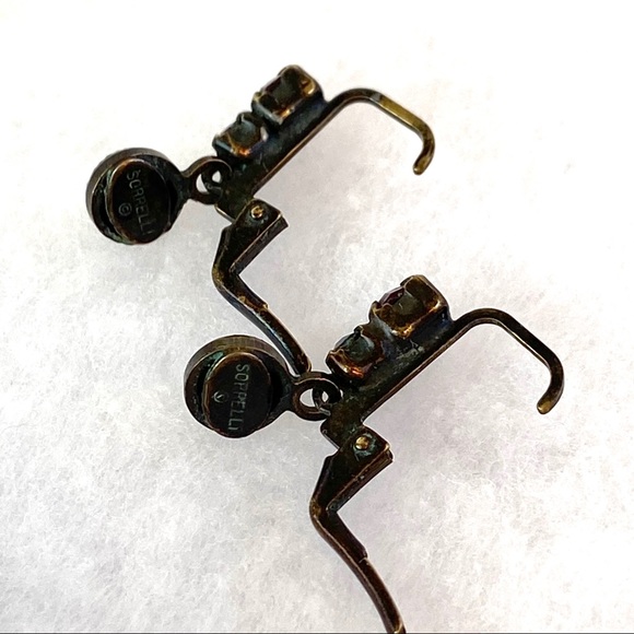 Sorrelli Red and Blue Crystal Earrings - Picture 8 of 13